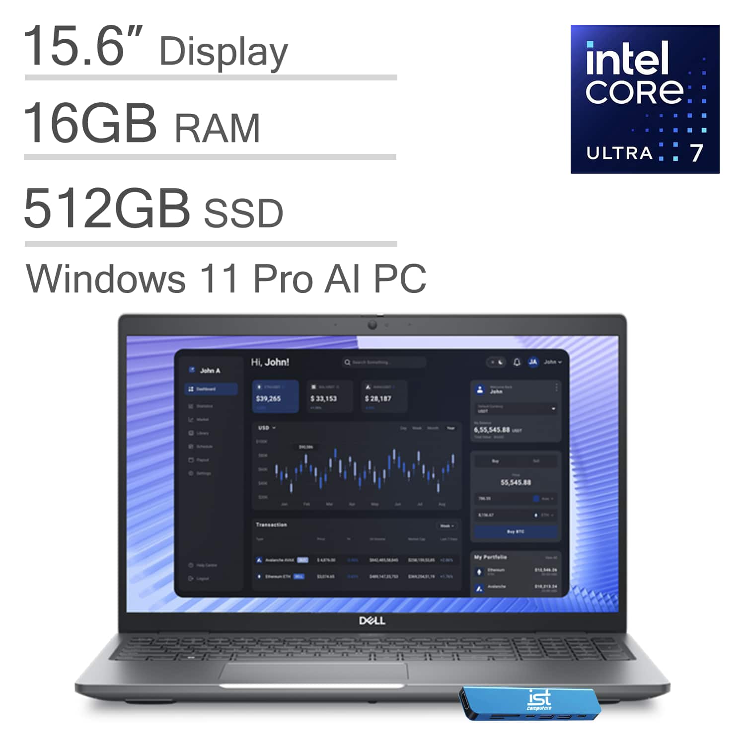 Dell - Precision 3590 15.6'' FHD Workstation AI PC Laptop - Intel Core Ultra 7 with 16GB Memory - 512GB SSD - Windows 11 Pro - ‎Gray