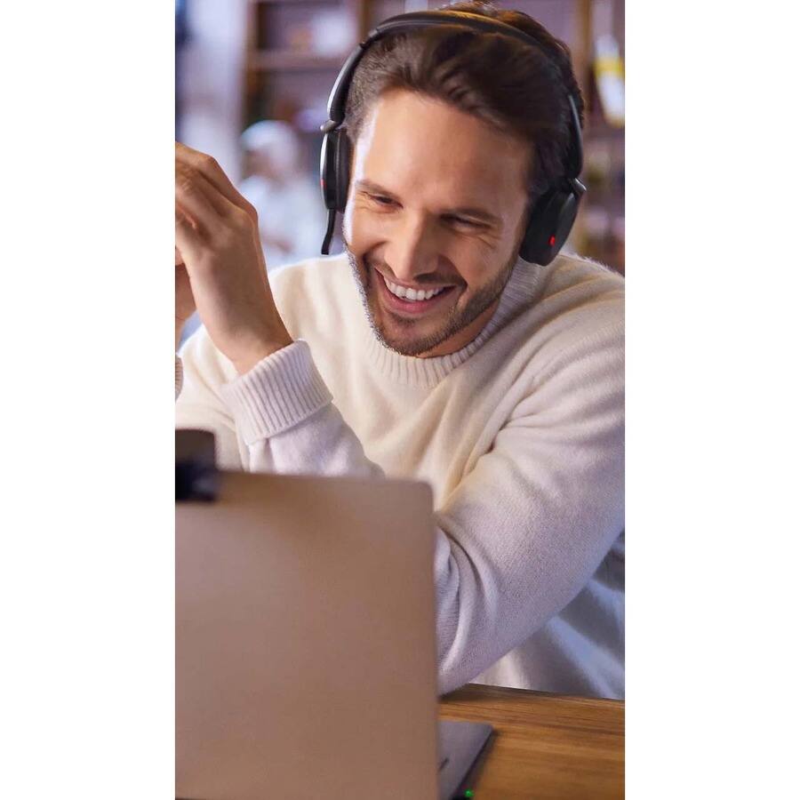 Alt View 5. Jabra - Jabra Evolve2 65 Flex Headset - Stereo - Wireless - Bluetooth - 98.4 ft - 20 Hz to 20 kHz - On-ear - Binaural - Blue.