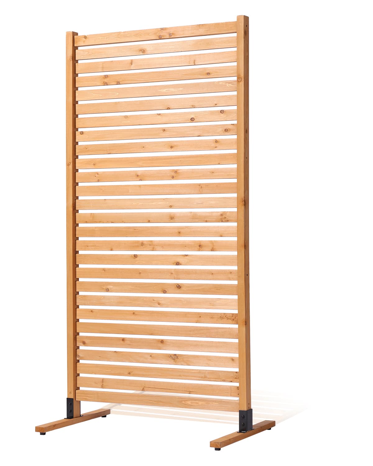 VEVOR - Wooden Privacy Screen, 36" W x 76" H Outdoor Privacy Screen, Freestanding Privacy Panel with Stand - Wood