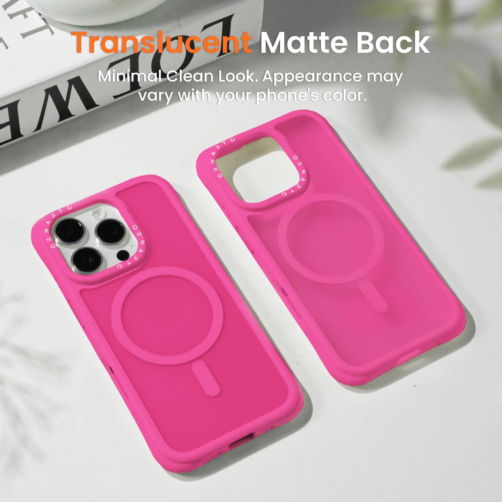 Translucent Matte Back  
Minimal Clean Look. Appearance may vary with your phone's color.