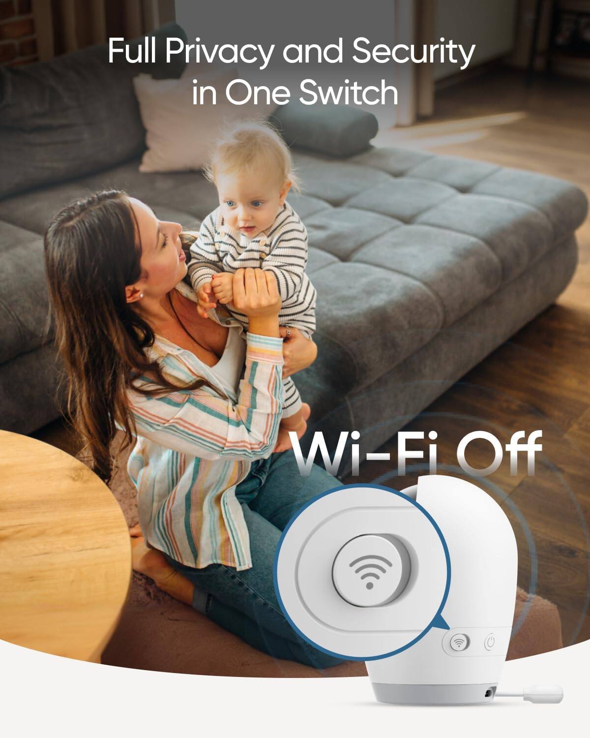 Full Privacy and Security in One Switch  
Wi-Fi Off