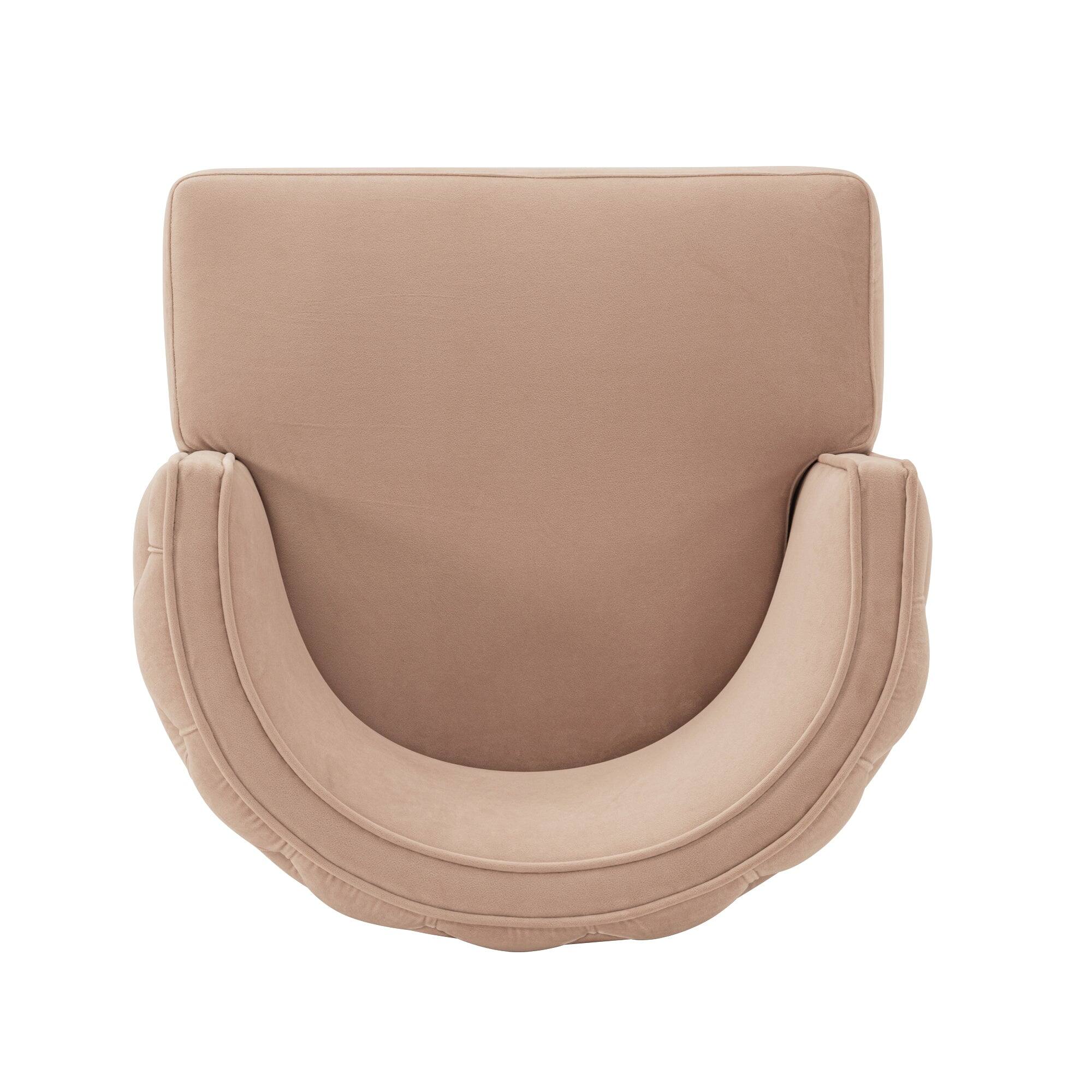 Alt View 4. Manhattan Comfort - Maya Modern Velvet Dining Chair - Nude.