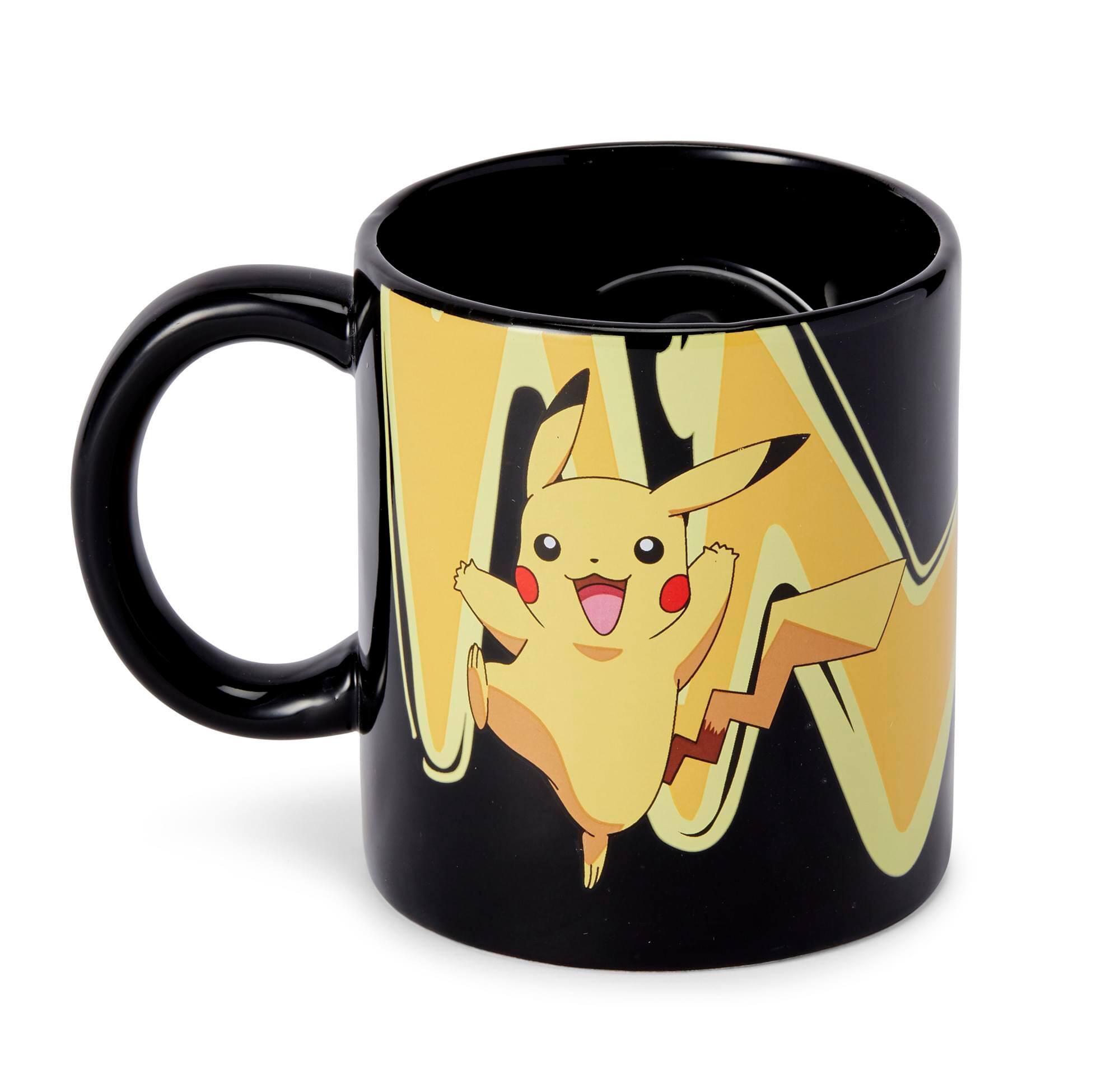 Alt View 2. Pokémon - Pokemon Pikachu & Pokeball Spinner Ceramic Mug - 16.9-Ounces Black - Black.