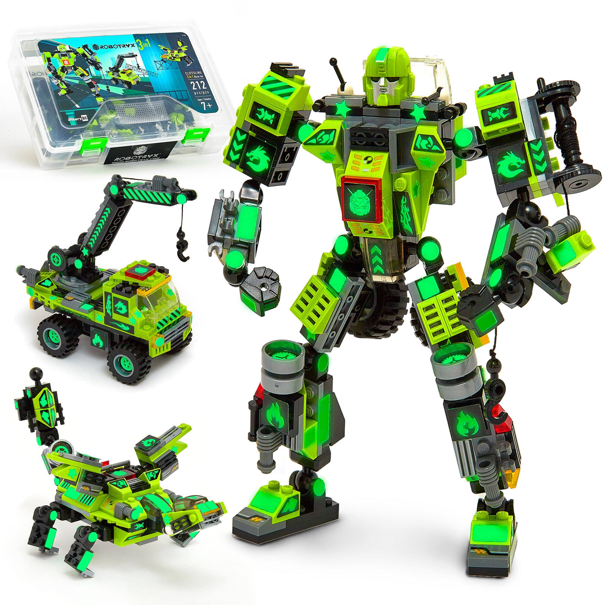 JitteryGit - Robot Toy Action Figure For Boys- Glow in the Dark Xmas Gift