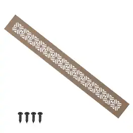 Unique Bargains - 16"x2" Door Air Vent Cover, Heavy Duty Aluminum Alloy Grille Louvered with Mounting Screws for Cabinet Wardrobe - Brown