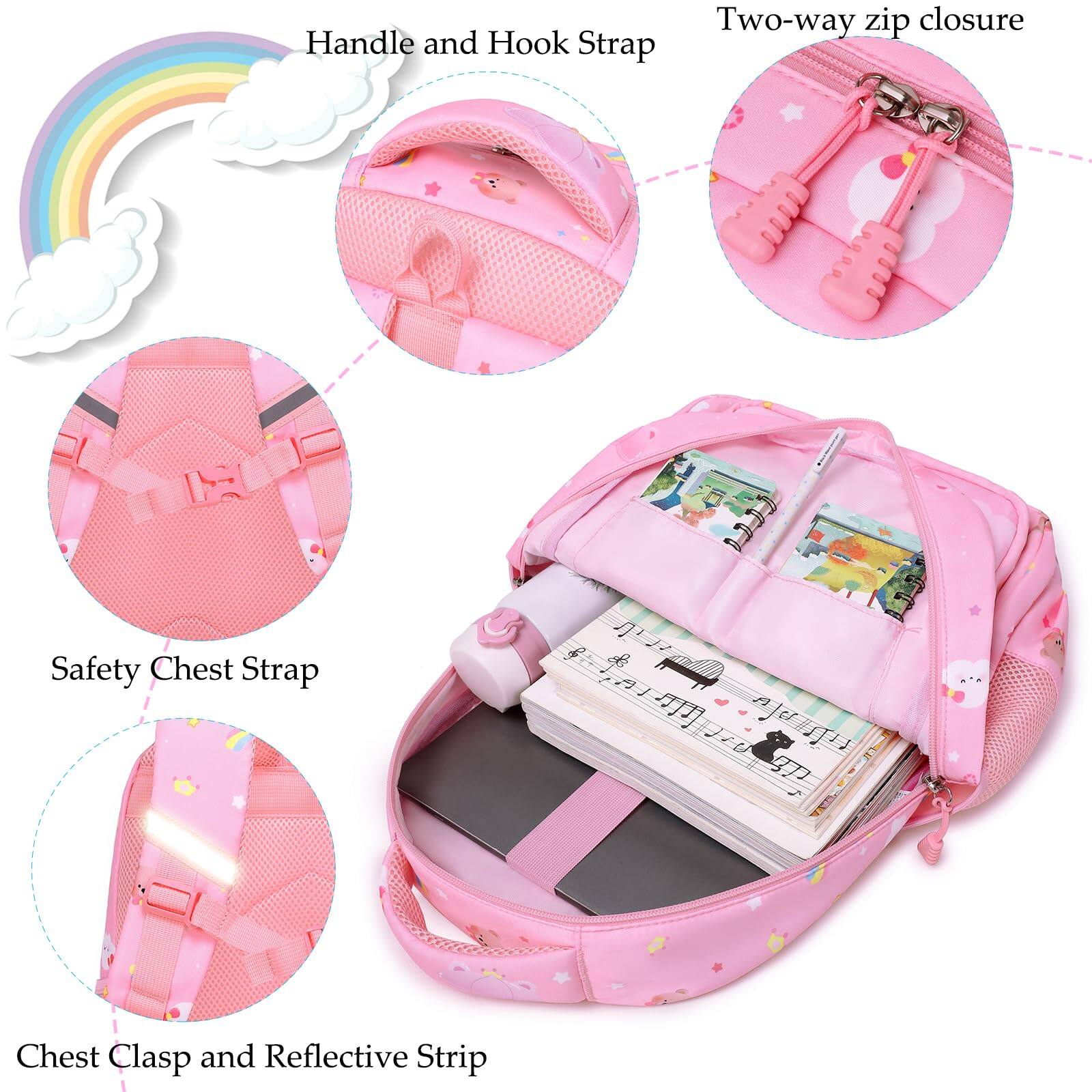 Pacoar Cade Backpack For Elementary Unicorn School Bookbag 3 In 1 Set ...