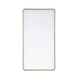 Elegant Decor - Contour Metal Rectangle Mirror 30x60 - Brass