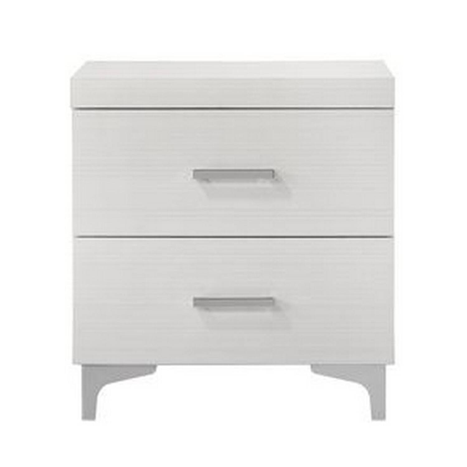 Alt View 1. Manhattan Lane - Nightstand with 2 Drawers and Bar Handle - White.