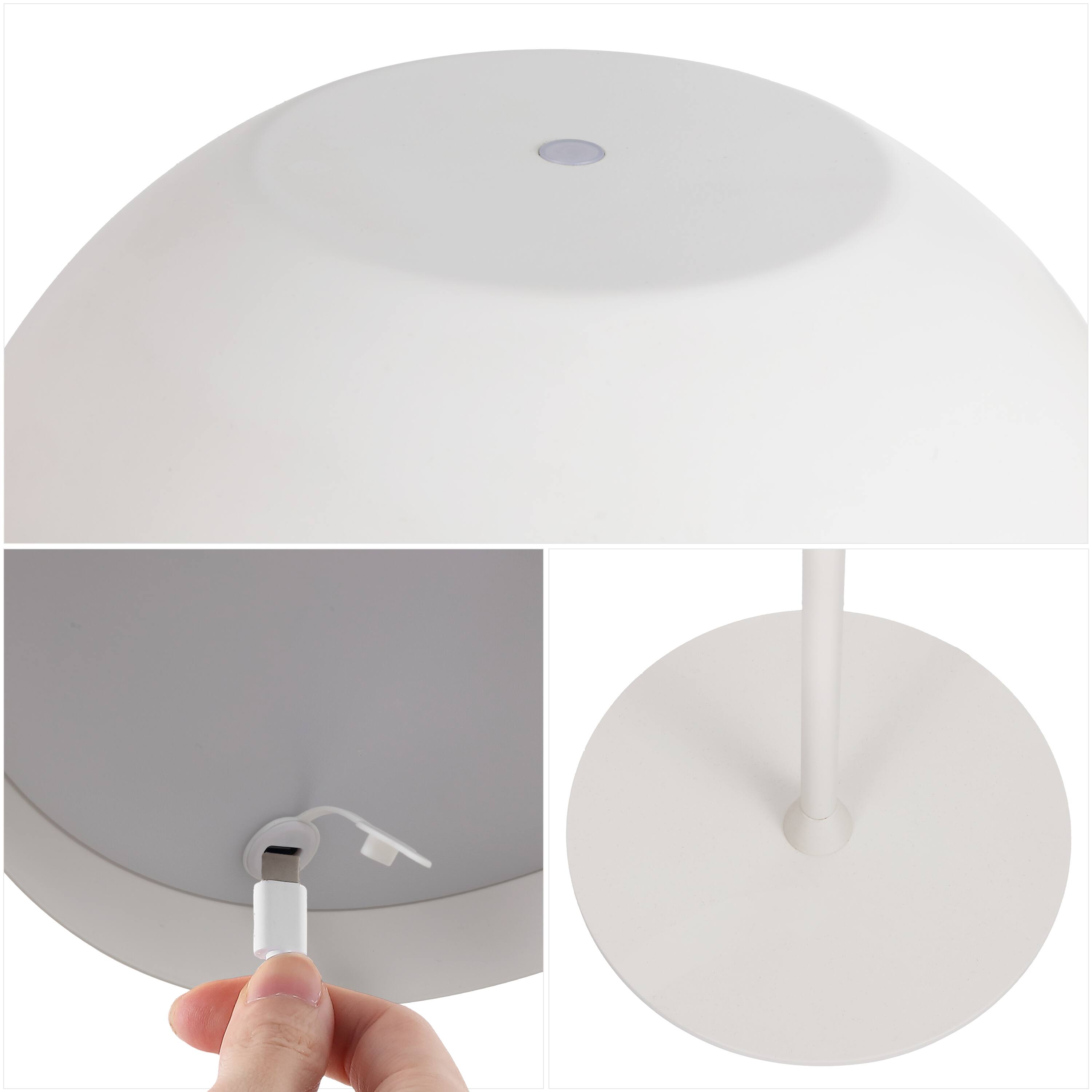 Alt View 4. Jonathan Y - Laurel 59" Metal Adjustable Rechargeable Integrated Portable Touch Sensor Dimmable LED Indoor/Outdoor Floor Lamp, White - White.