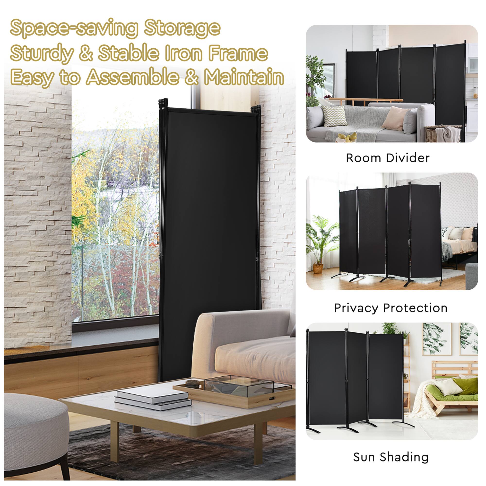 Space-saving Storage  
Sturdy & Stable Iron Frame  
Easy to Assemble & Maintain  

Room Divider  
Privacy Protection  
Sun Shading