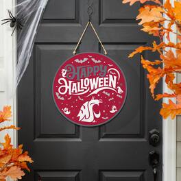 Evergreen Enterprises - Washington State Cougars 18" Happy Halloween Wooden Round Door Sign - Multicolor