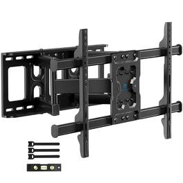 Perlesmith - 37"–86" Full Motion TV Wall Mount, VESA 200x100 to 600x400mm, Capacity 132lbs, PSLFK10 - Black