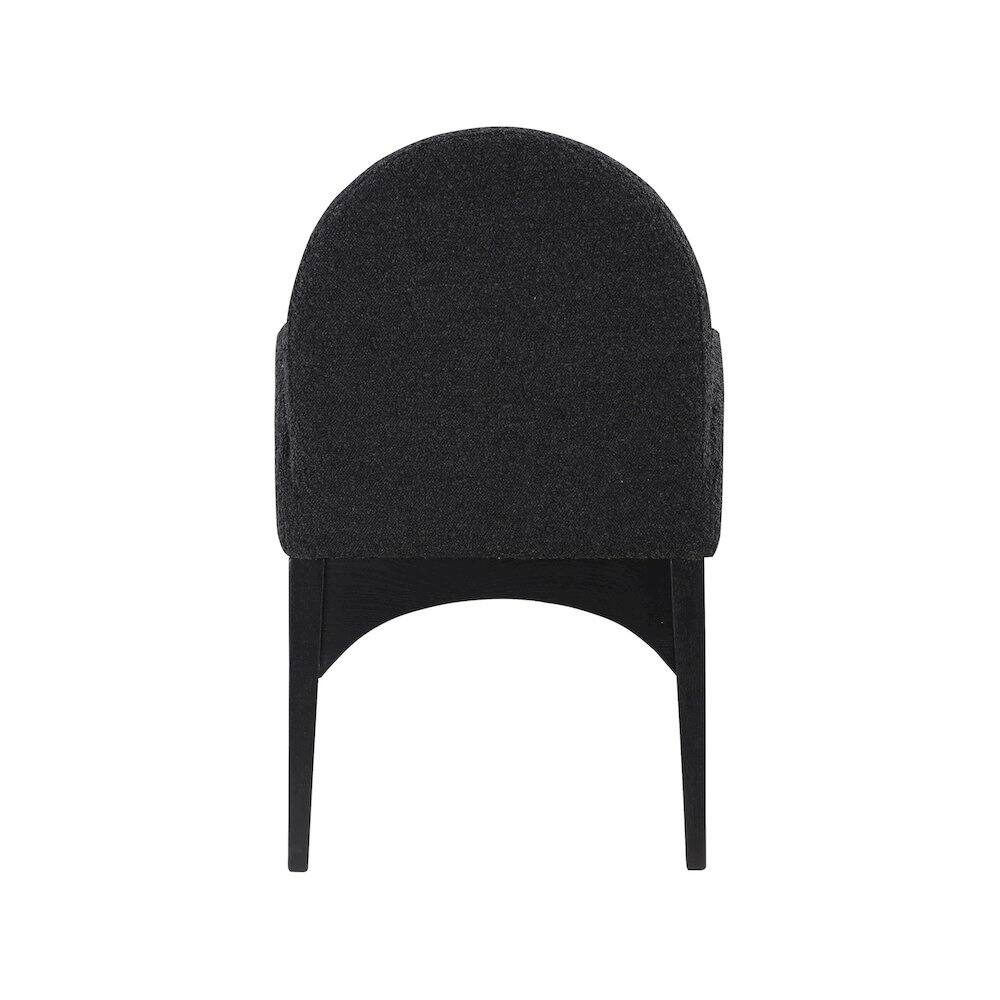 Alt View 1. Meridian Furniture - Waldorf Black Boucle Fabric Dining Chair - Black.