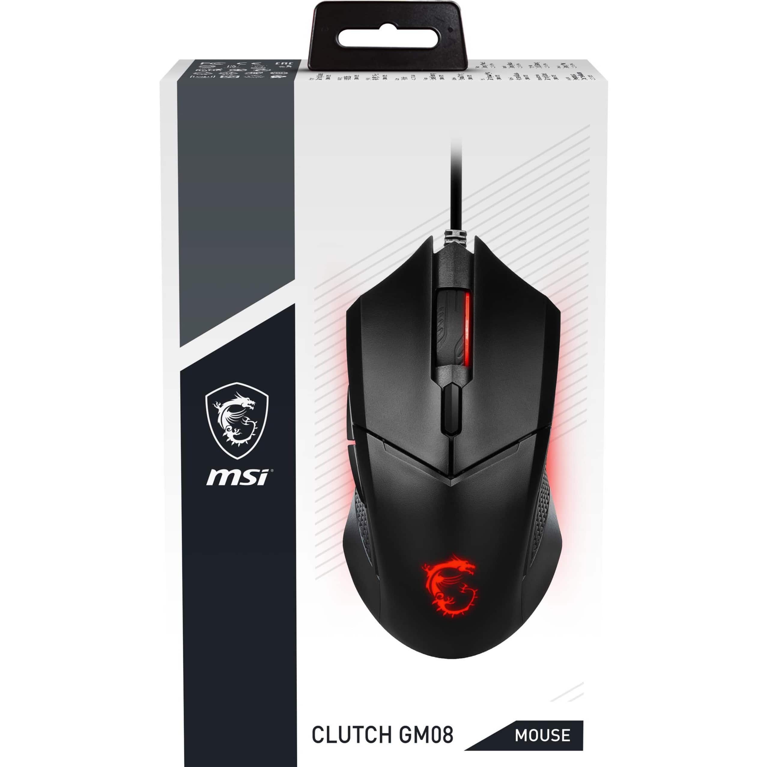 MSI Clutch GM08 Wired Optical Gaming Mouse Wired Black CLUTCHGM08
