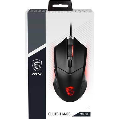 MSI Clutch GM08 Wired Optical Gaming Mouse Wired Black CLUTCHGM08 MSI Clutch GM08 Wired Optical Gaming Mouse Wired Black CLUTCHGM08