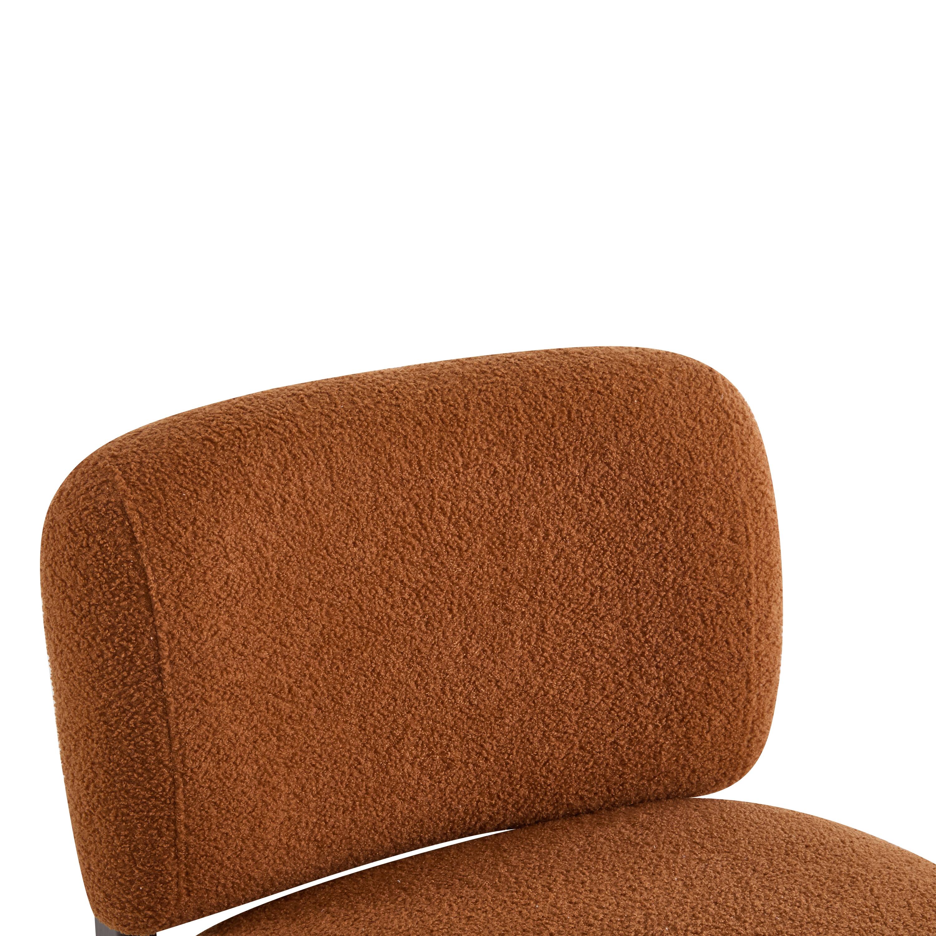 Alt View 4. TinyHomie - 26 Inch Modern Boucle Lounge Chair Solid Wood Frame - Orange.