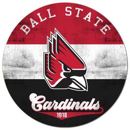Jardine - Ball State Cardinals 20'' x 20'' Retro Logo Circle Sign - Red