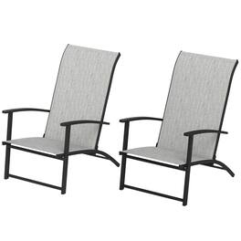 Resenkos - 2-Pack High-Back Dining Chairs with Armrests, Collapsible Patio Seating, Ideal for Outdoor - Gray