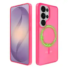 Vena - For Samsung Galaxy S26 Ultra Case Magsafe, Magnetic Shockproof Translucent Phone Cover, Support Wireless Charging - Pink