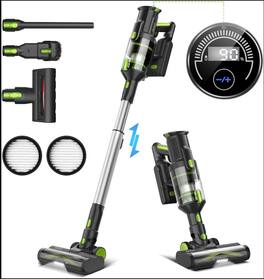 Chery Life - Ultra 33KPa Cordless Stick Vacuum with 45min Runtime and 8-in-1 Attachments - Black