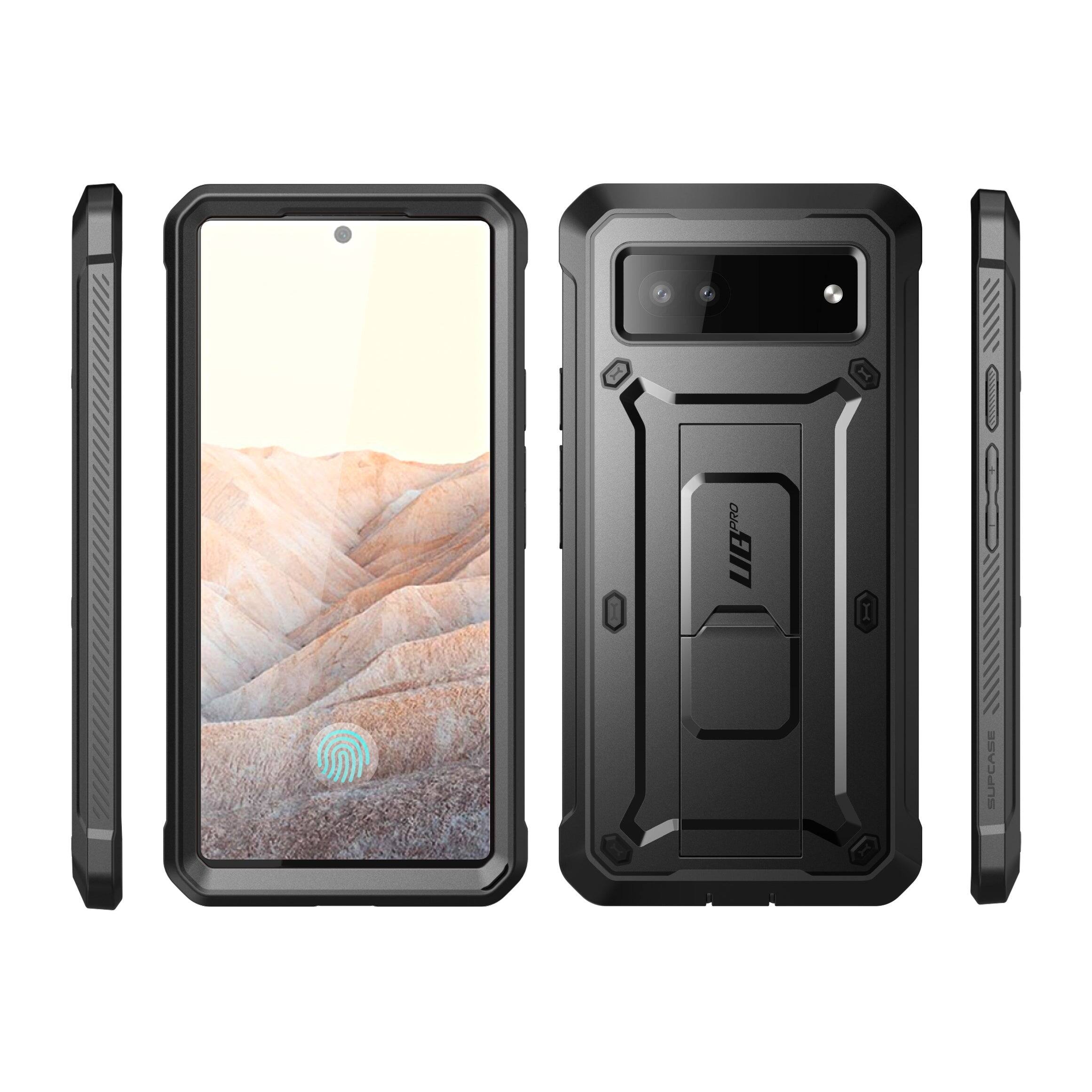 Back. SUPCASE - Unicorn Beetle Pro Rugged Holster Case for Google Pixel 7a – Full-Body Protection with Kickstand & Belt Clip - Black.