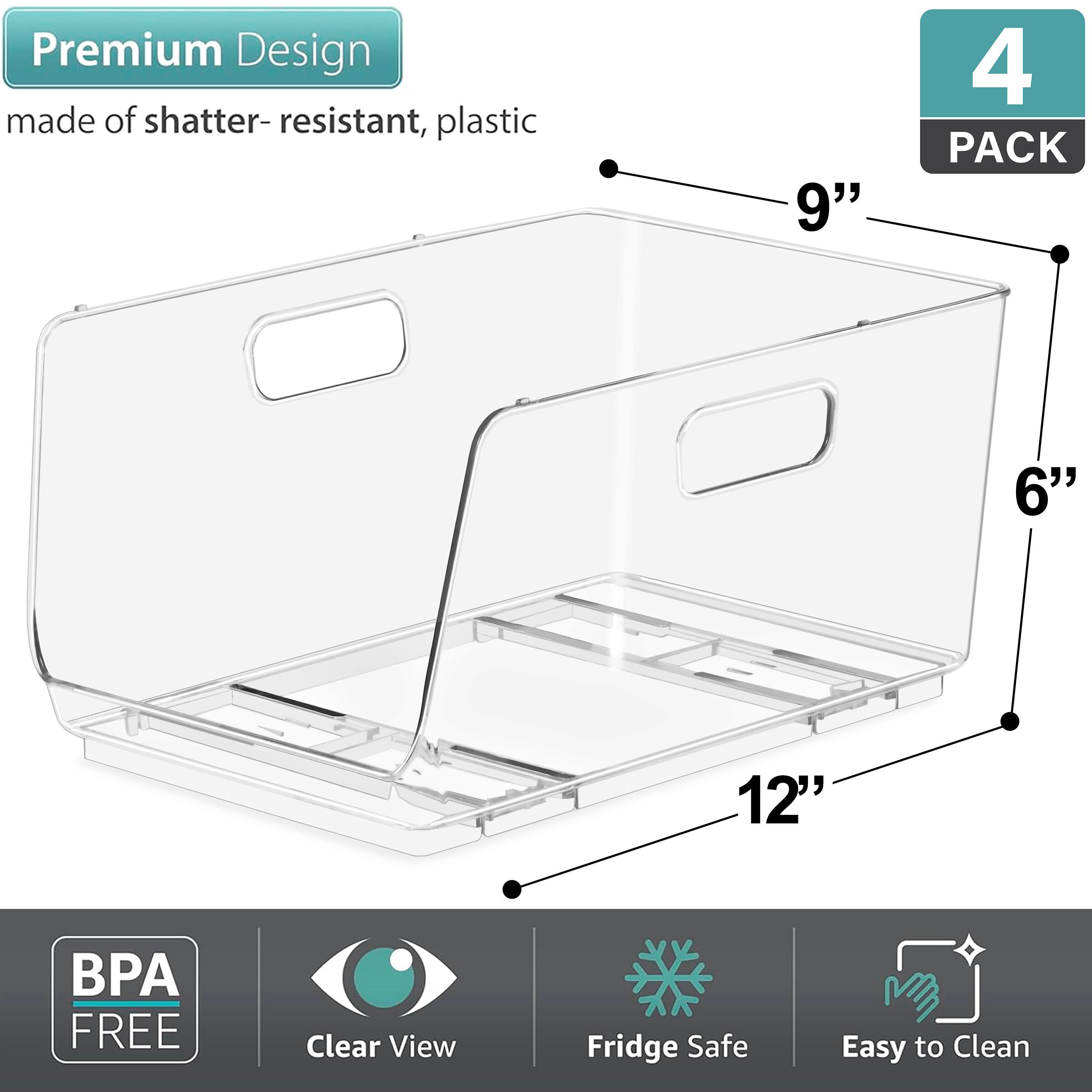 Premium Design  
made of shatter-resistant, plastic  

4 PACK  

9"  
6"  
12"  

BPA FREE  
Clear View  
Fridge Safe  
Easy to Clean