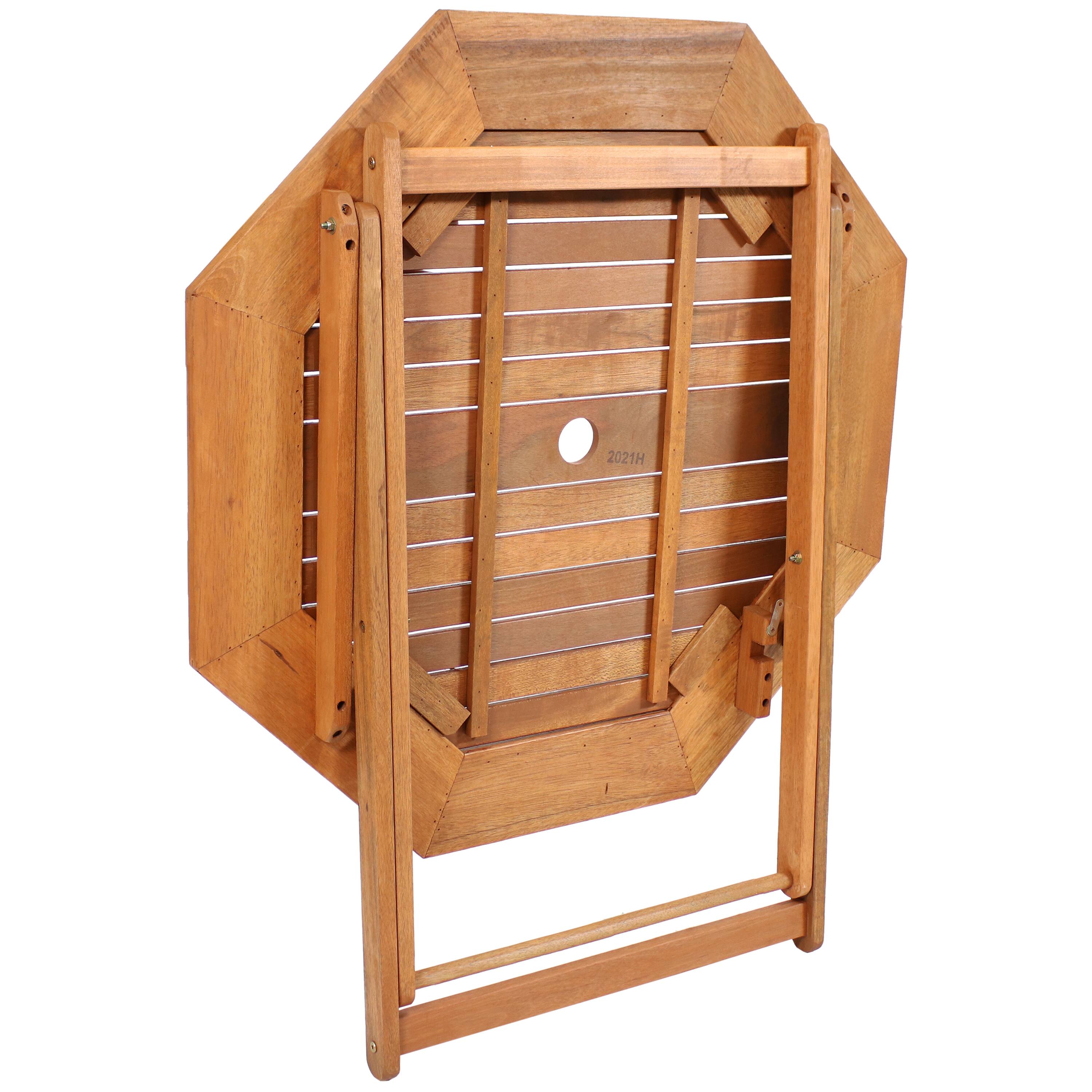 Alt View 10. Sunnydaze - Meranti Wood Folding Octagon Patio Dining Table - Brown.