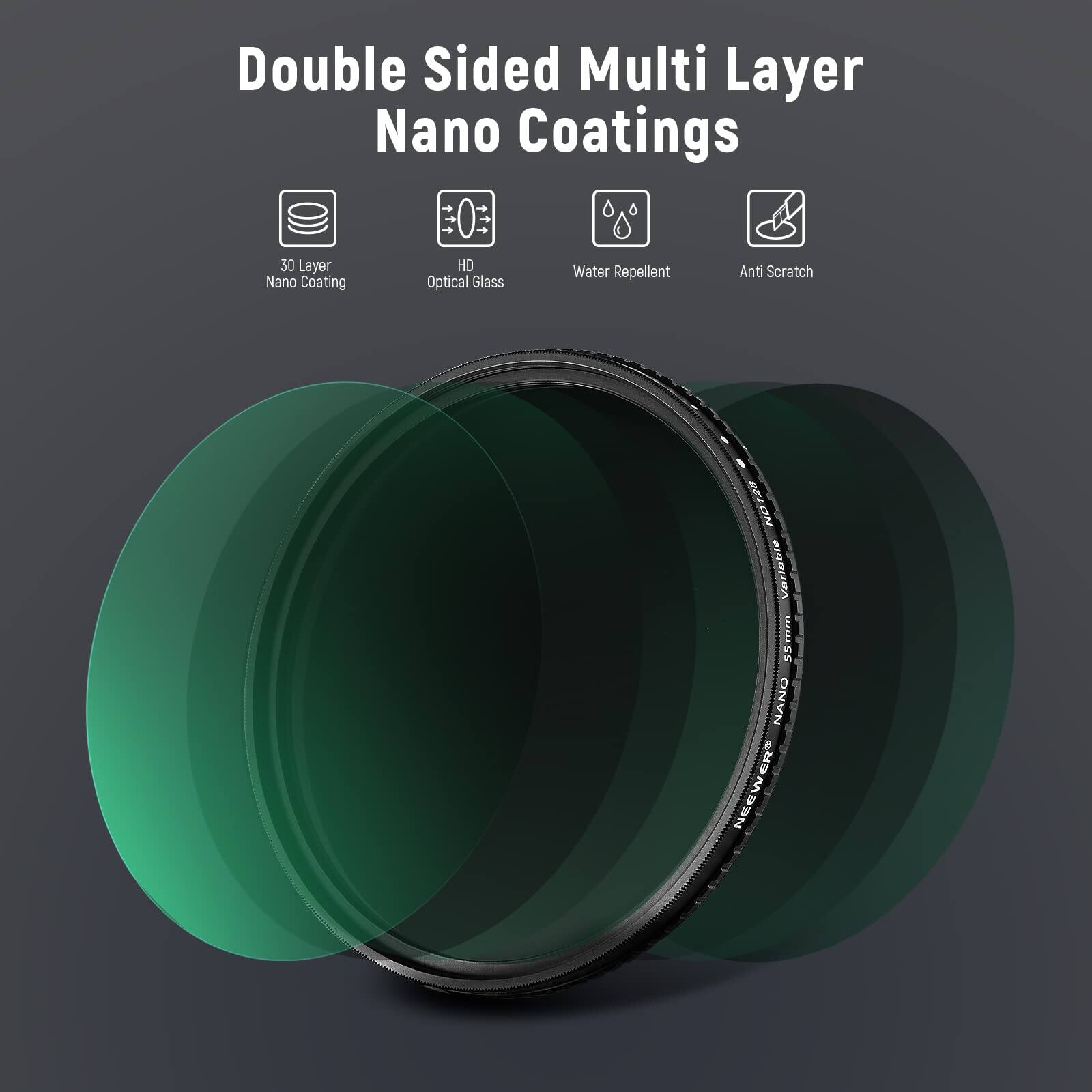 Double Sided Multi Layer Nano Coatings  
30 Layer Nano Coating  
HD Optical Glass  
Water Repellent  
Anti Scratch  
T20  
NO Variabie  
S5mm  
NANO  
e ER H%  
ew D