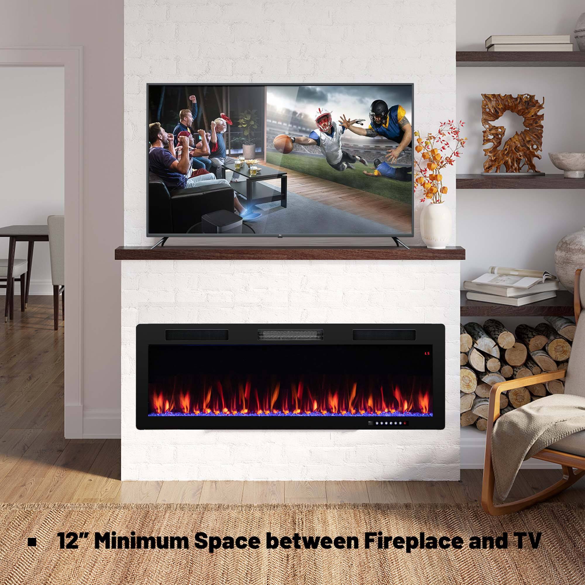 12" Minimum Space between Fireplace and TV