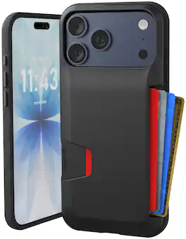 Smartish - iPhone 18 Pro Max/17 Pro Max Wallet Case - Wallet Slayer Vol 1 - Slim Grip Card Holder Cover - Black - Black Tie Affair