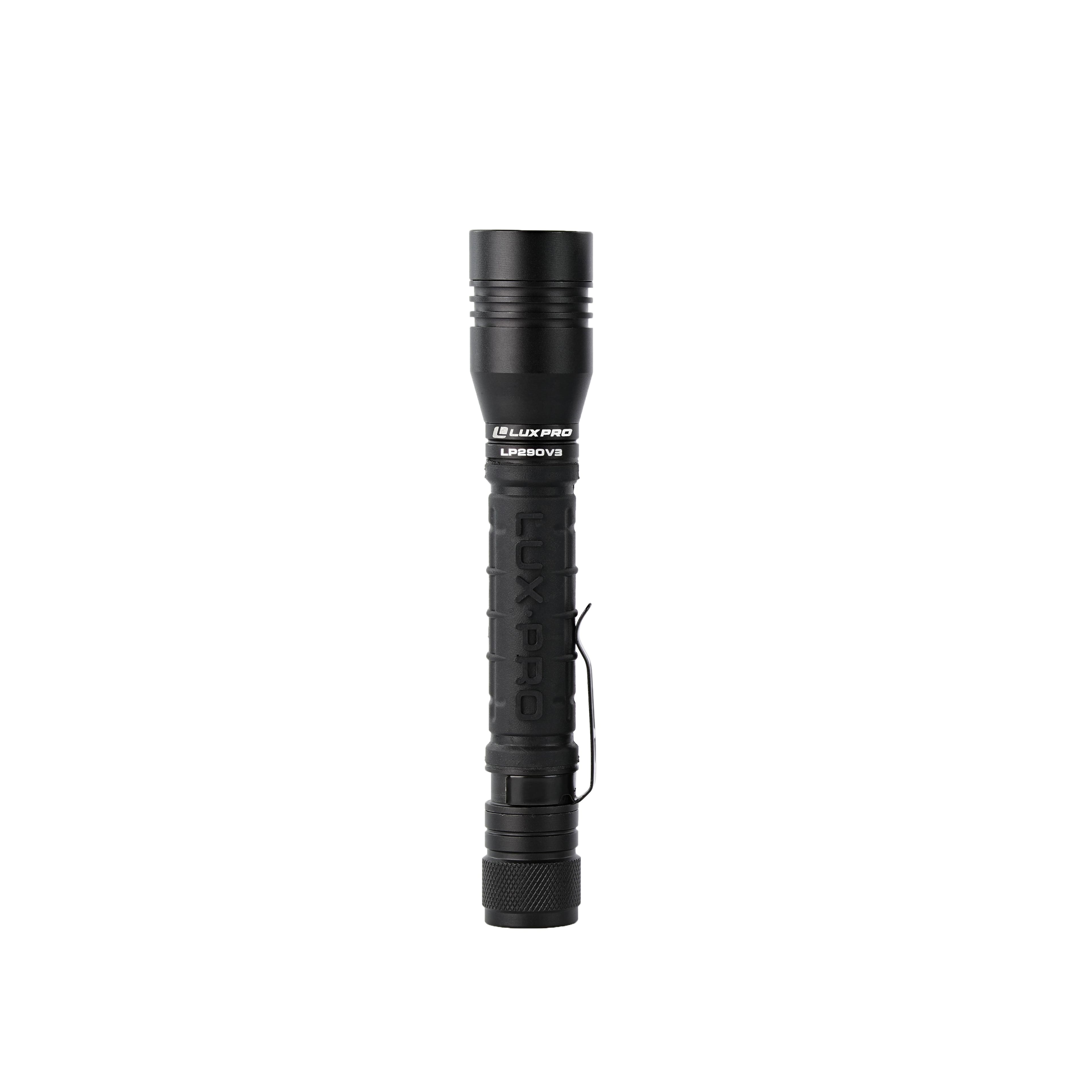 LUXPRO - LED Flashlight with Pocket Clip, 300 Lumens - Black
