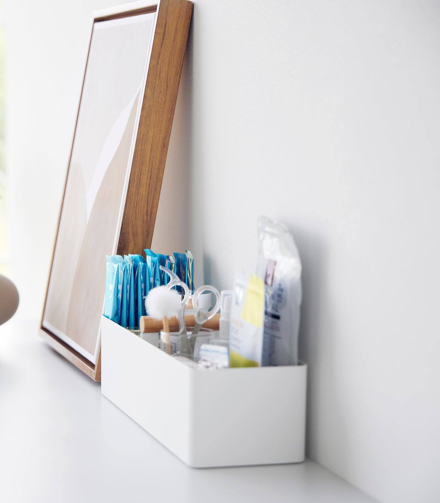 Alt View 4. Yamazaki Home - Slim Storage Box - Steel + Wood.