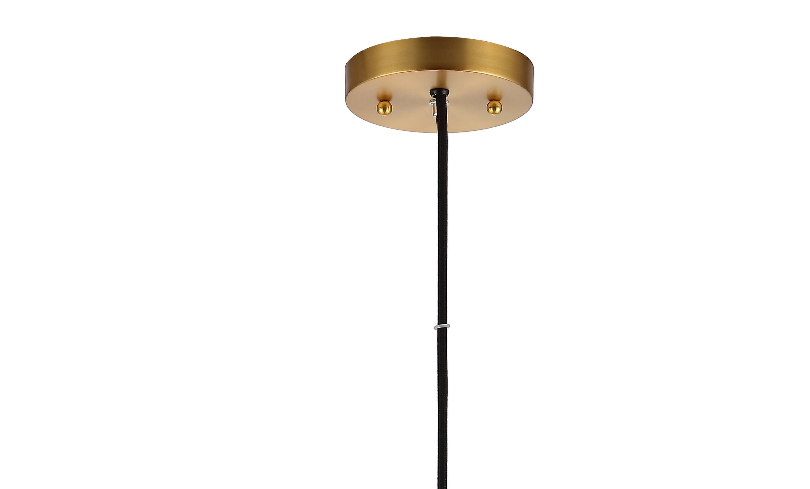 Alt View 4. Jonathan Y - Remy 15.75" Adjustable Iron/Glass Art Deco Mid-Century Globe LED Pendant, Brass Gold - Brass Gold.