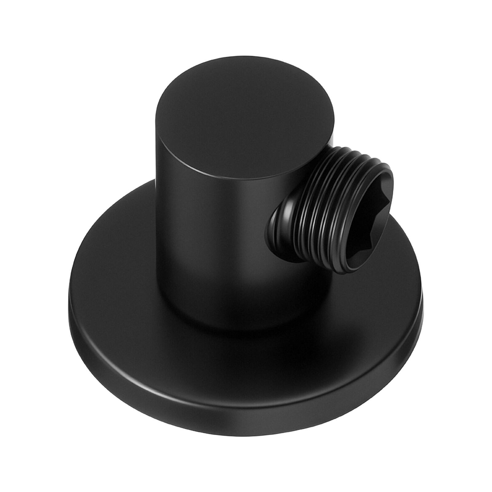 Alt View 5. VEVOR - Wall Mounted Supply Elbow, Wall Supply Elbow with O-Ring Flange, Tapered 1/2" NPT Female Inlet, Solid Brass Wall Union - Matte Black.