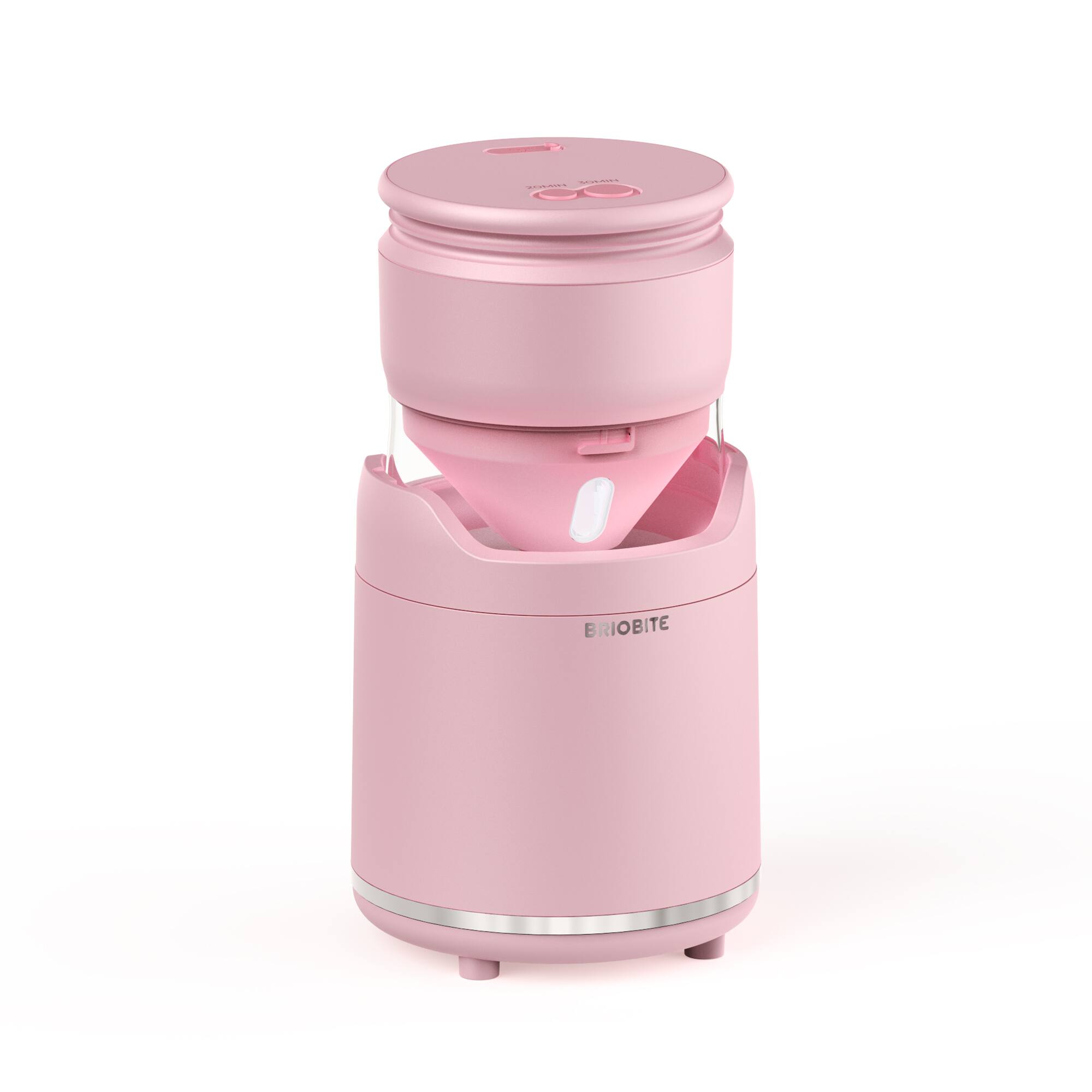 Alt View 5. BRIOBITE - Portable USB-C Rechargeable Ice Cream Maker-Electric Machine for Gelato,Milkshakes&Sorbet,1-2 Servings,Easy to Clean - Pink.