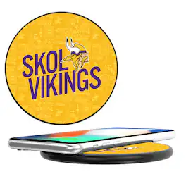 Keyscaper - Black Minnesota Vikings Illustrated Wireless Charger - Black