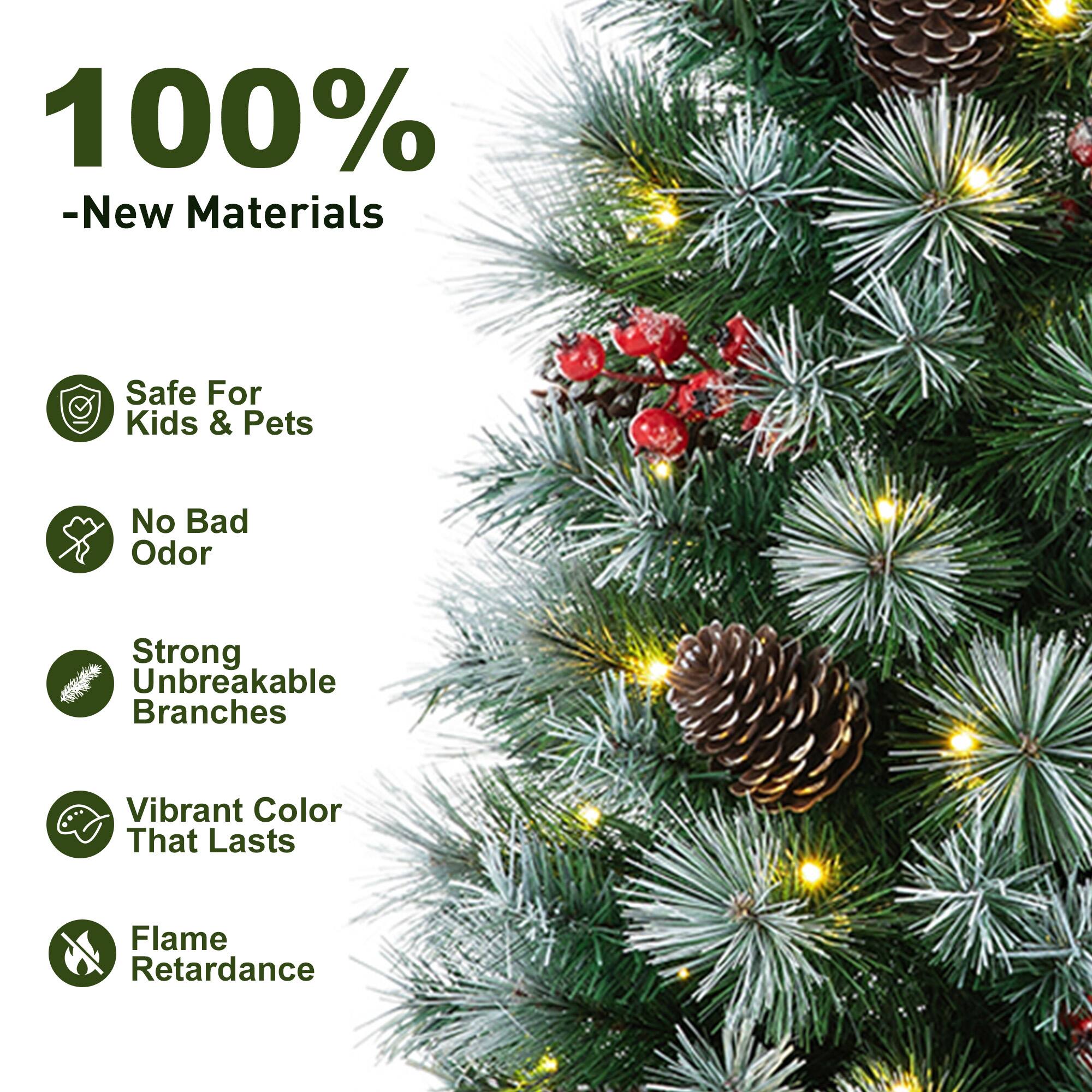 100% - New Materials
Safe For Kids & Pets
No Bad Odor
Strong Unbreakable Branches
Vibrant Color That Lasts
Flame Retardance