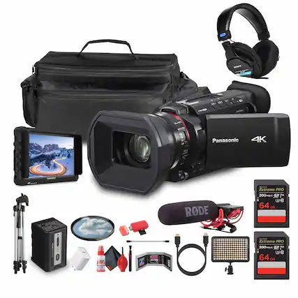 BOWY - W. NL Bam TA Panasonic 4K K MLV n RODE SarcAN Extreme PRO 200 B/1he 3 64.0B SAVE M Sancsa Extreme PRO 200 ME/ Yu a 64 GB