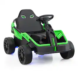 SlickBlue - Big Kids 12V Ride-On UTV with Music and Parental Remote - Green