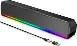 Stamp n Camp - Kunodi USB Computer Speakers for Desktop Monitor PC Speakers with Stereo Sound RGB Light Modes Plug & Play USB C - default