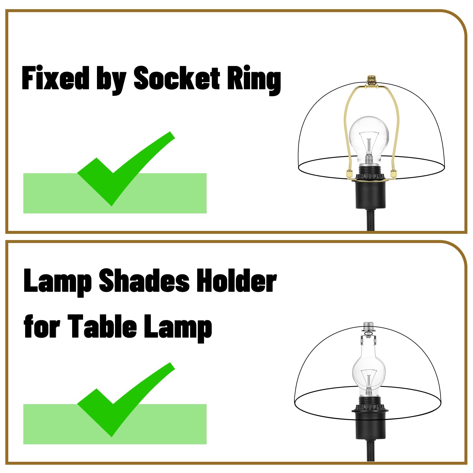 Fixed by Socket Ring  
Lamp Shades Holder for Table Lamp