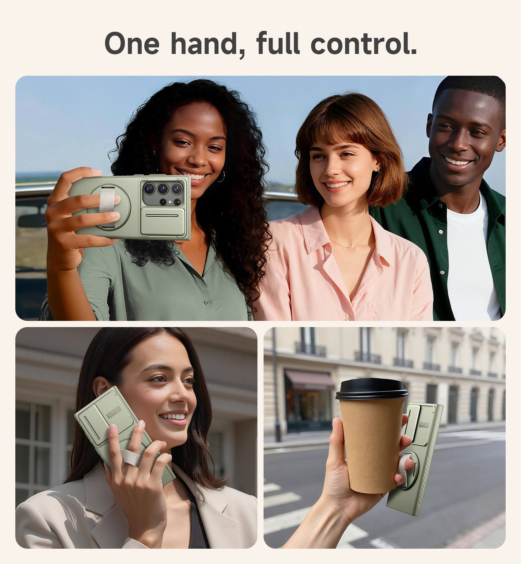 One hand, full control.