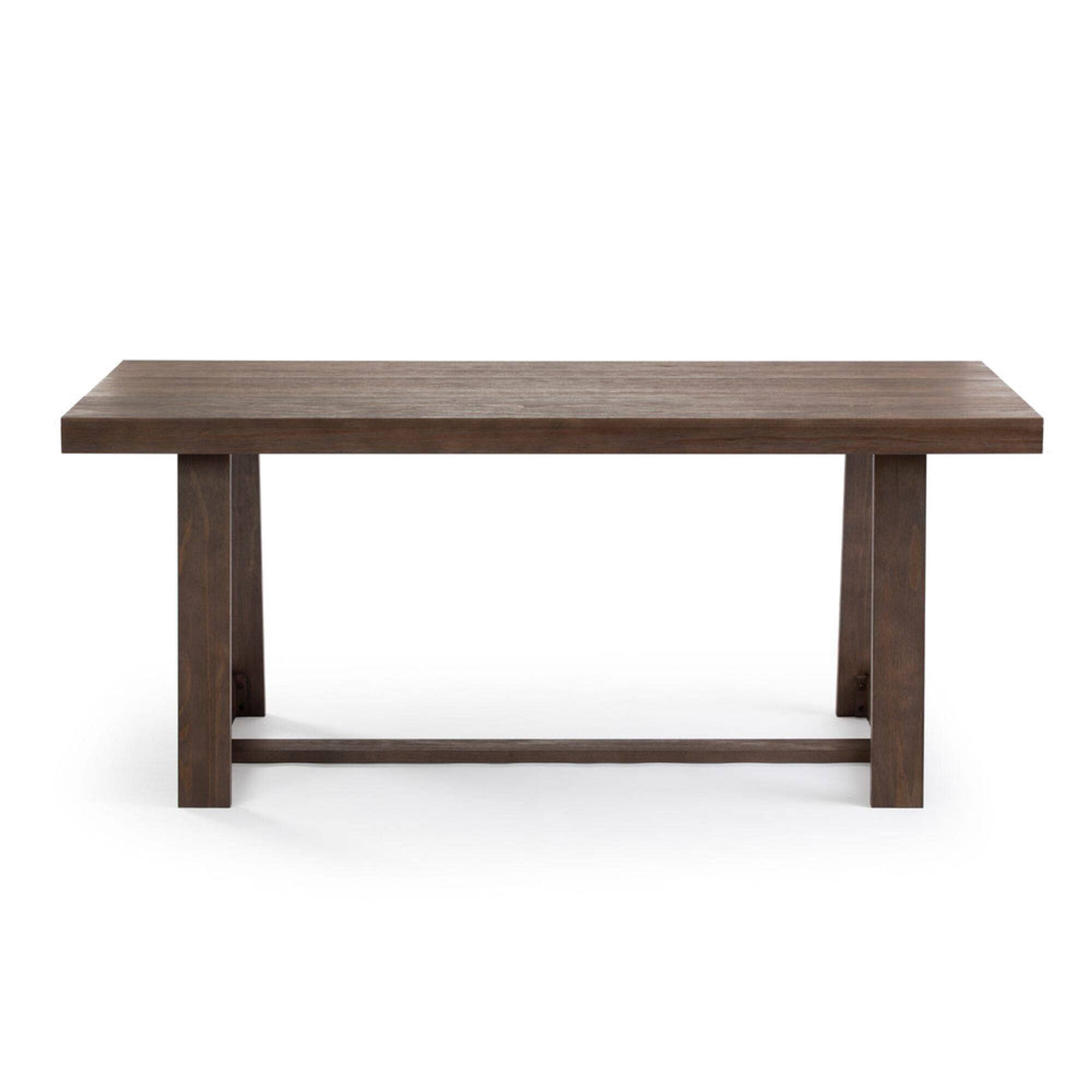 Alt View 3. Plank+Beam - 72" Classic Solid Wood Dining Table Set with Bench, Walnut Wirebrush, + 4 Chairs Blonde - Walnut Wirebrush, Blonde.