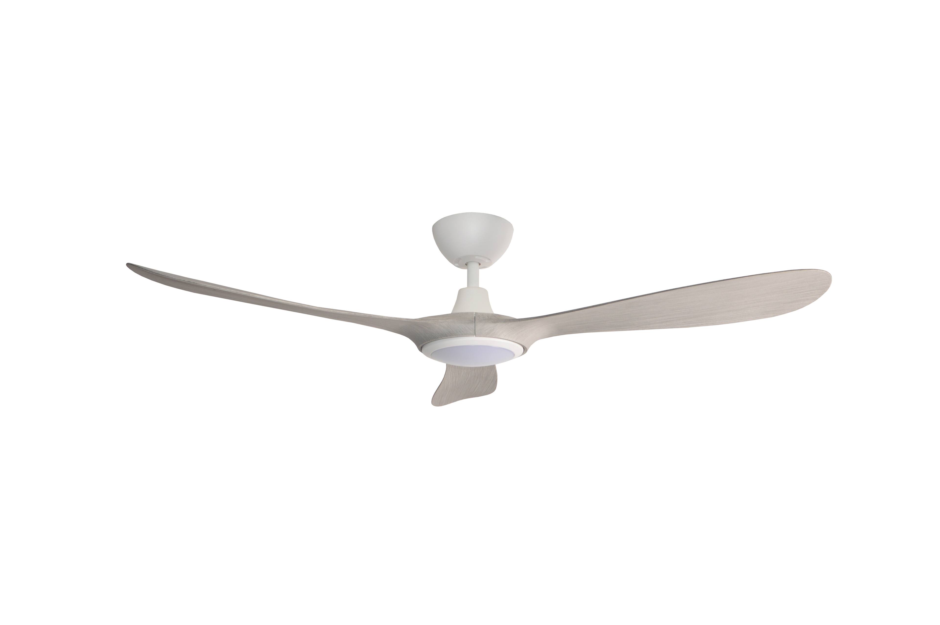 Alt View 1. ENLIGHT - 60" Smart Ceiling Fan, IP66 Outdoor/Coastal, CCT & Dimmable LED, Durable, Efficient, Quiet DC Motor, Matter, 3 Blades - White Oak Woodgrain.
