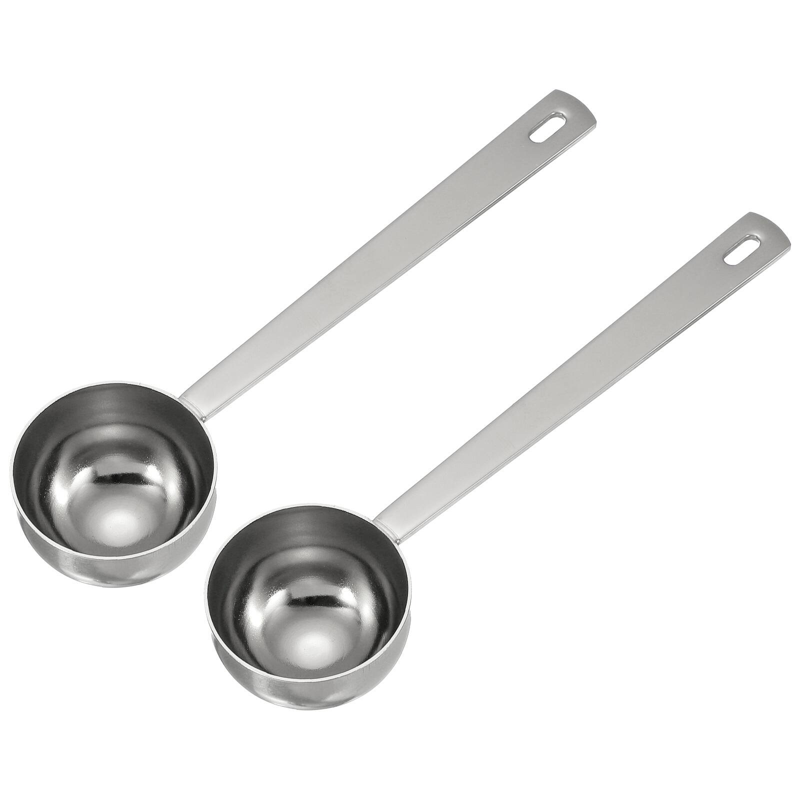 Unique Bargains - 2pcs Measuring Spoon, 30ml Long Handle Table Scoop Teaspoon for Coffee Tea Sugar Cooking Baking - Silver price history on PriceWatchPro