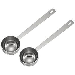 Unique Bargains - 2pcs Measuring Spoon, 30ml Long Handle Table Scoop Teaspoon for Coffee Tea Sugar Cooking Baking - Silver