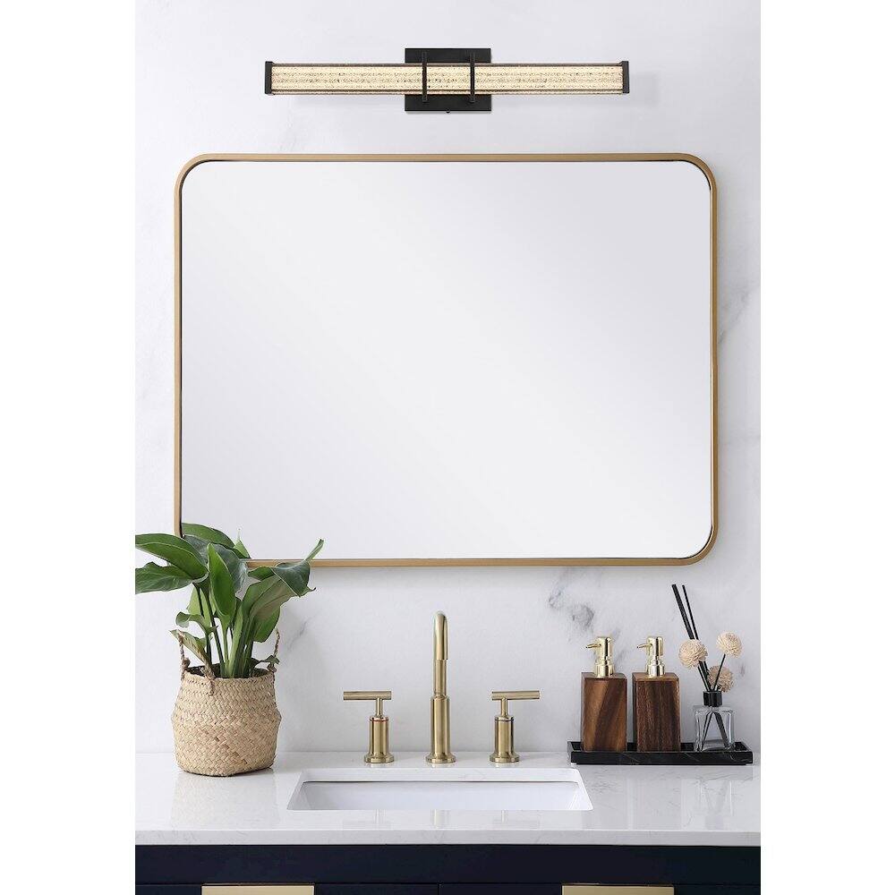 Alt View 5. Living District - Ivaan 24 Inch Led Wall Sconce In Black - Black.