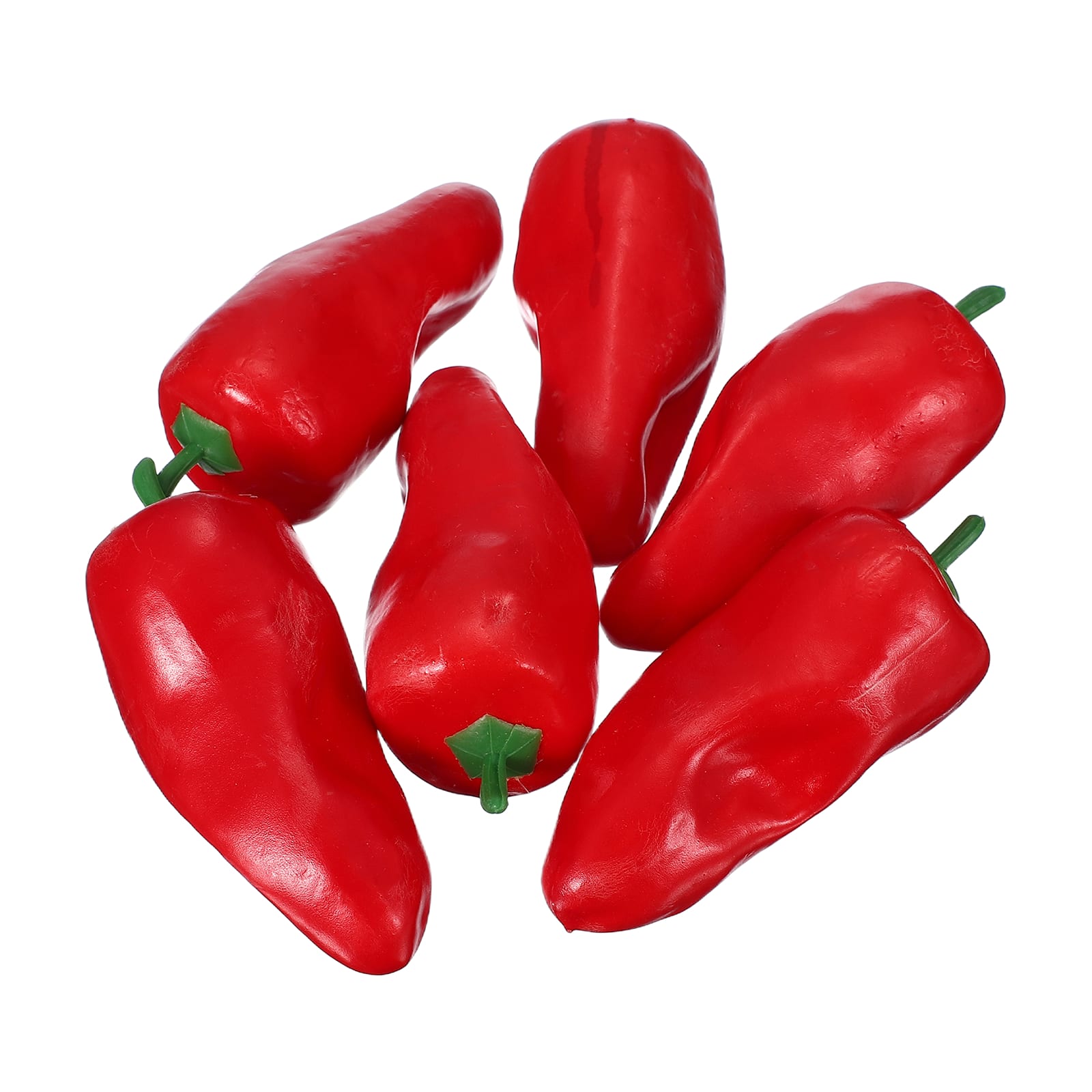 Unique Bargains - Artificial Hot Chili 6pcs 4.9in Realistic Fake Vegetable Decor for Kitchen Table Photography - Red