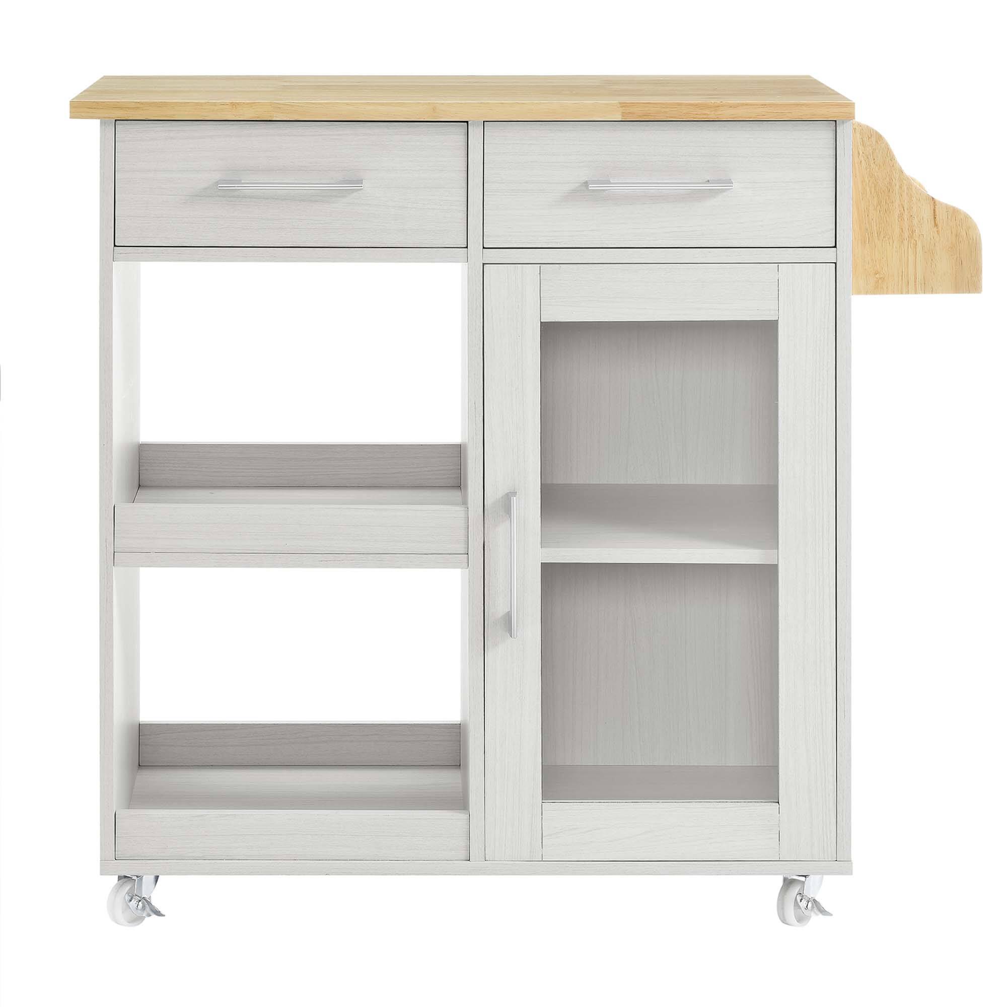 Alt View 4. Modway - Culinary Kitchen Cart With Spice Rack by Modway - White Natural.