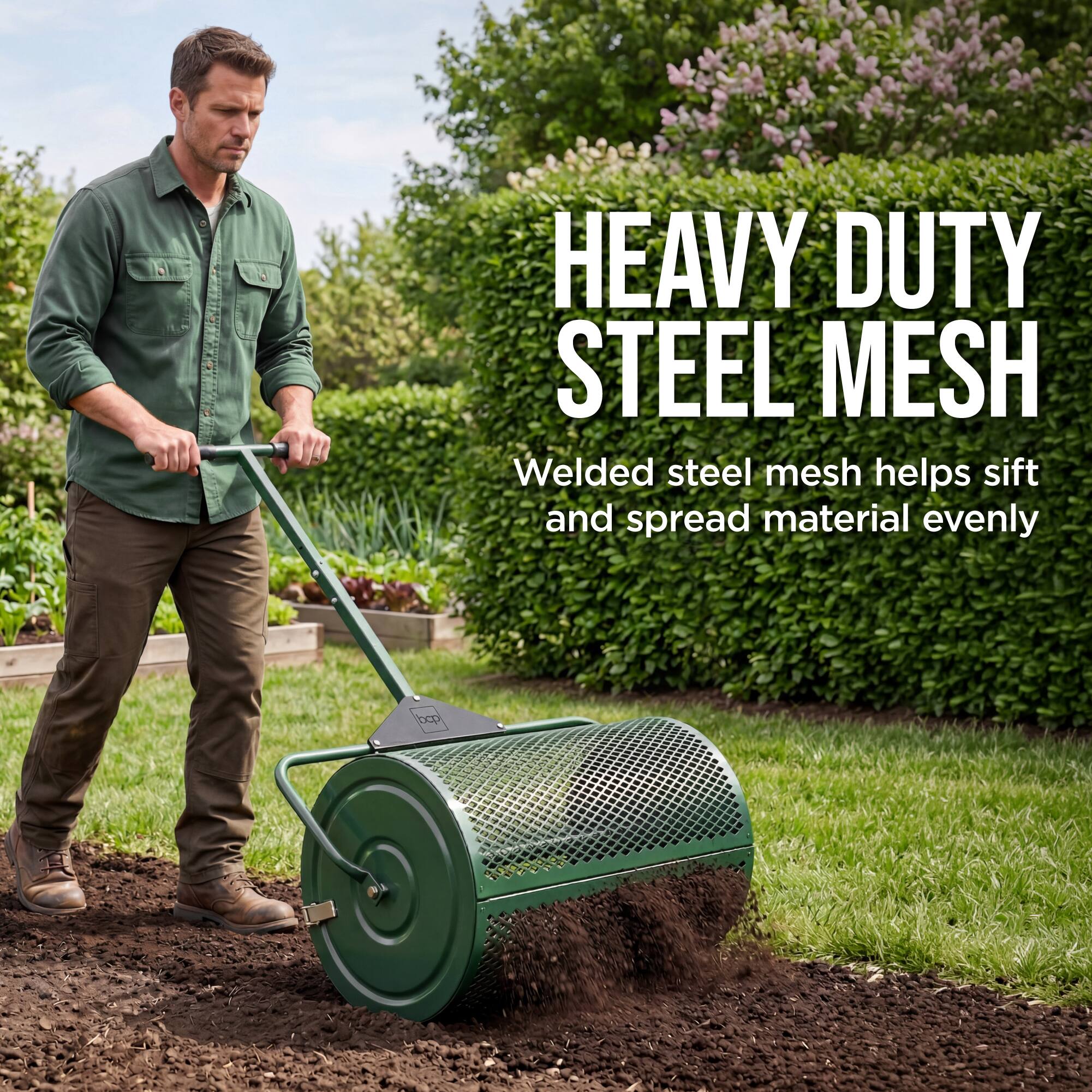 HEAVY DUTY STEEL MESH  
Welded steel mesh helps sift and spread material evenly